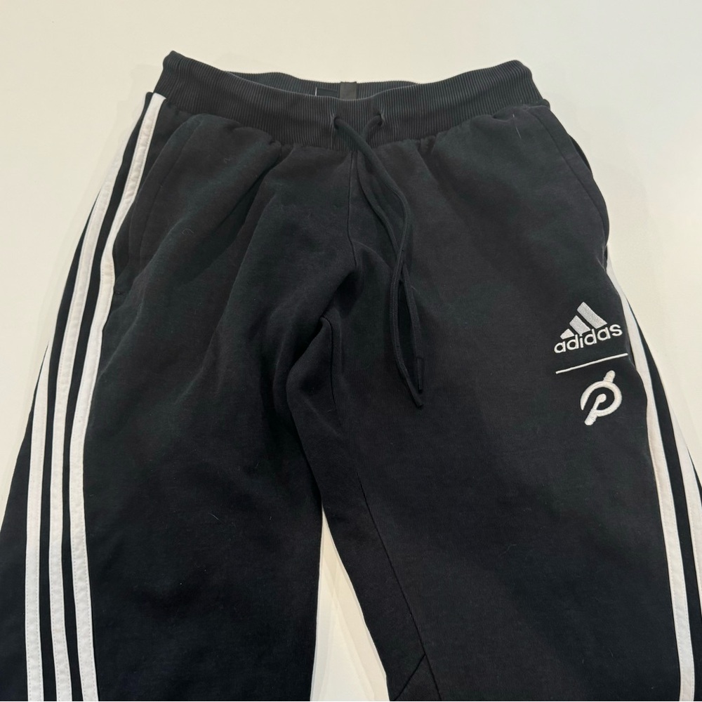 2/$20 Adidas x Peloton Jogger Men S Black White Pants Baggy Track Sweatpants - Picture 2 of 3